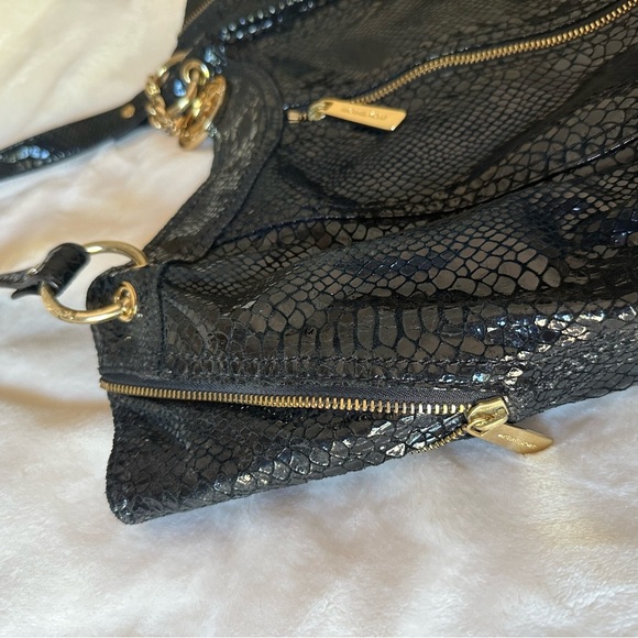 Michael Kors Black Faux Snake Skin Shoulder Bag - Picture 3 of 13